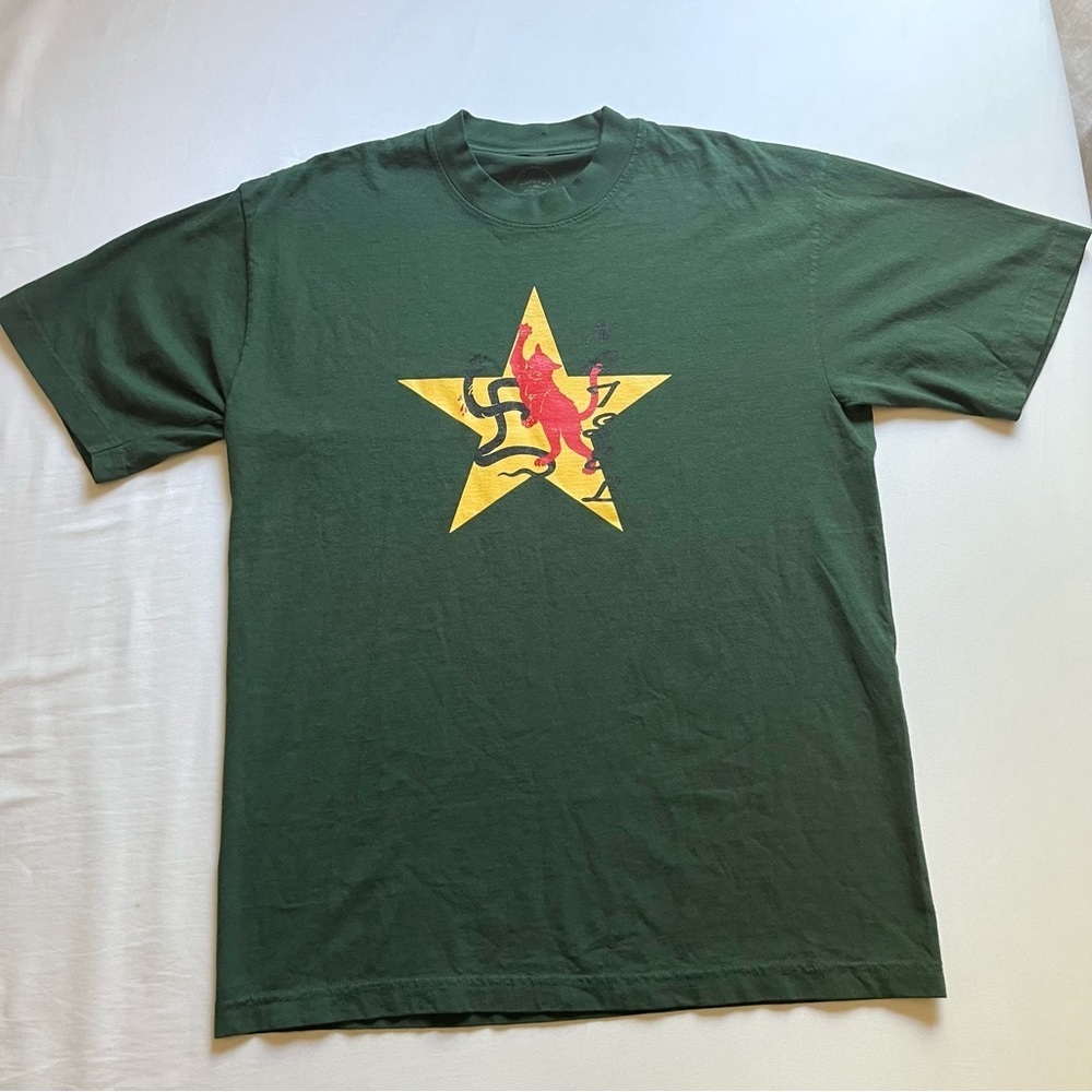 NATURAL SELECTION green animal star print graphic short sleeve knit T-shirt